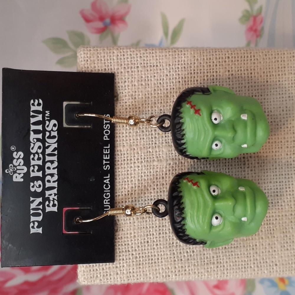 Russ Fun & Festive Halloween Earrings Frankenstein